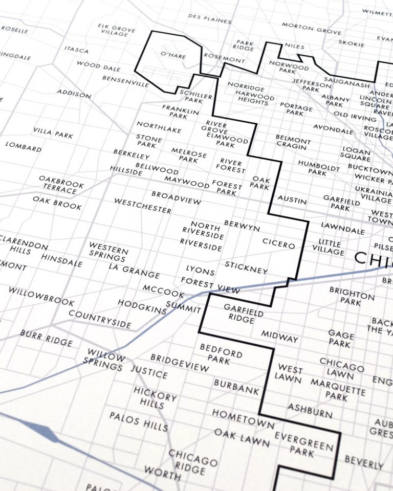 Chicagoland Map Suburbs City Neighborhoods Towns Poster Picture Diagram Detail 2019 768x960 