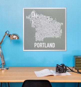 Portland Neighborhood Map Poster