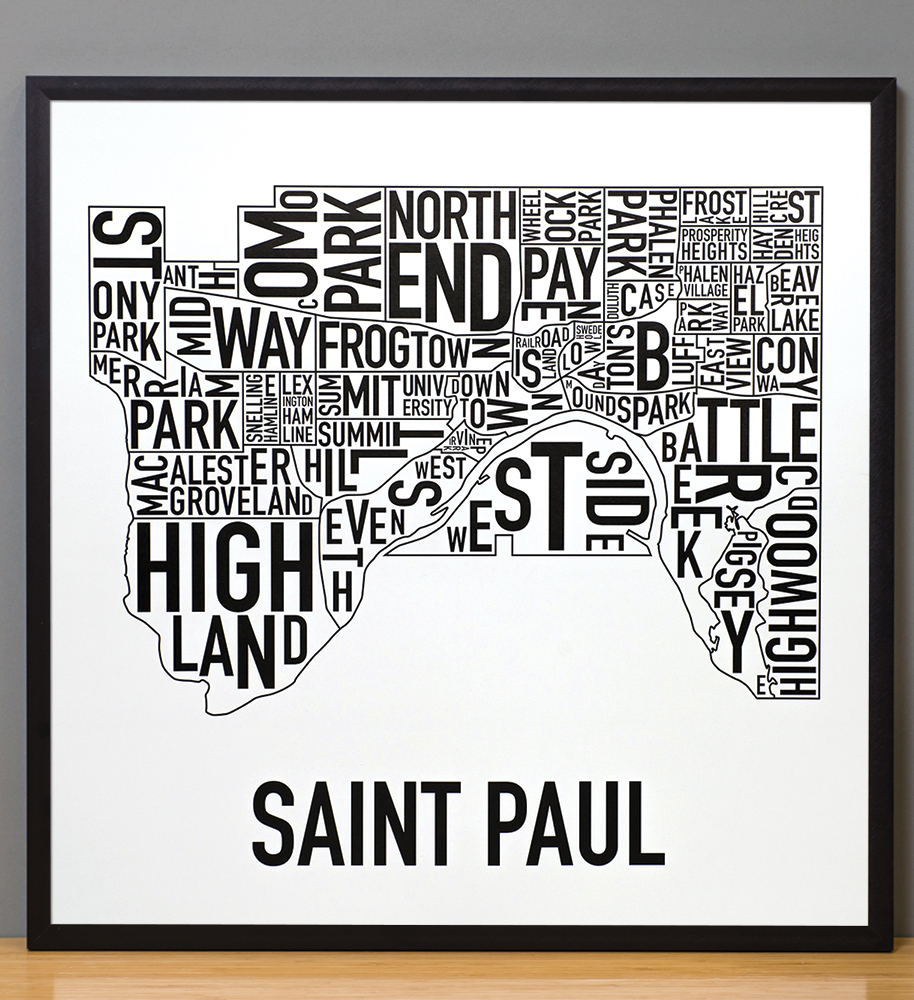St. Paul Neighborhood Map 20 x 20 Poster – Neighborly