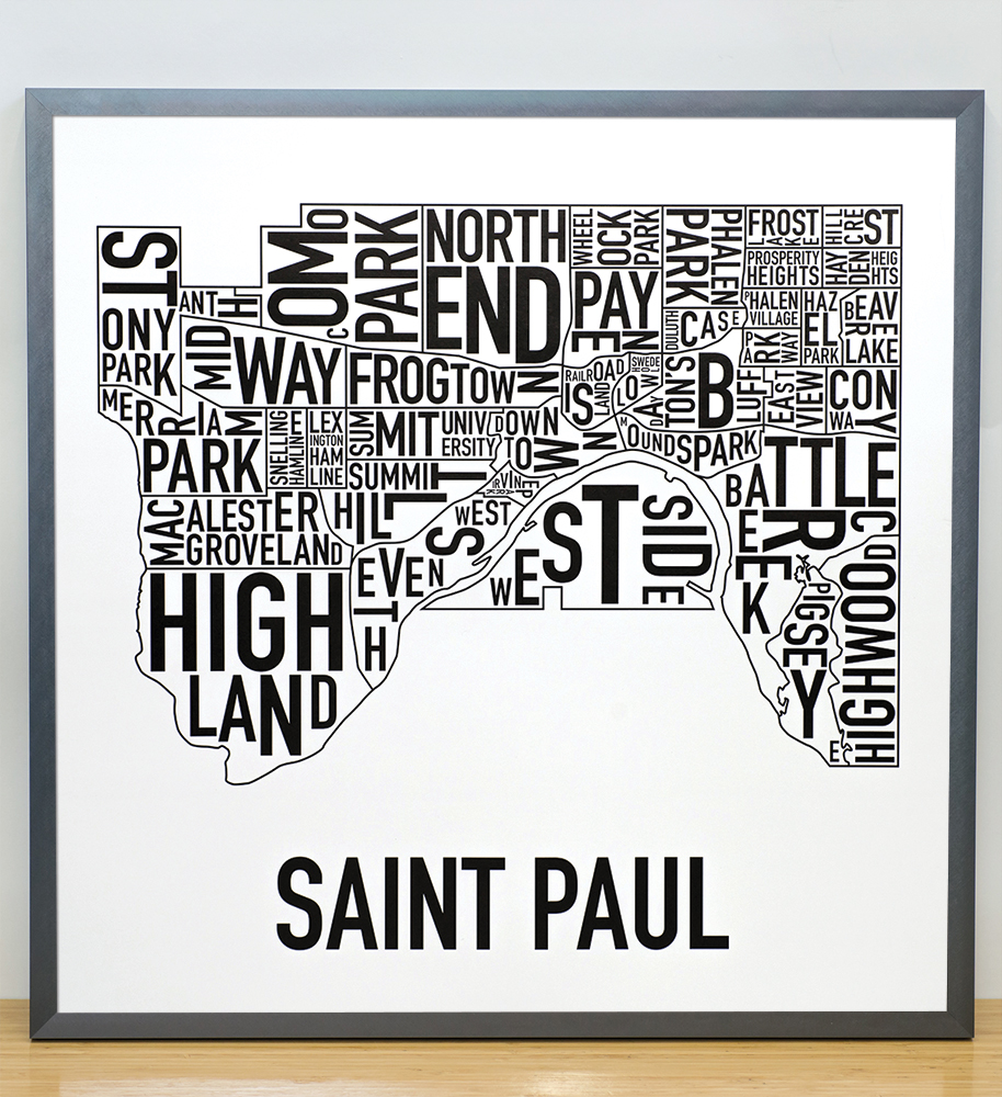 St. Paul Neighborhood Map 20 x 20 Poster – Neighborly