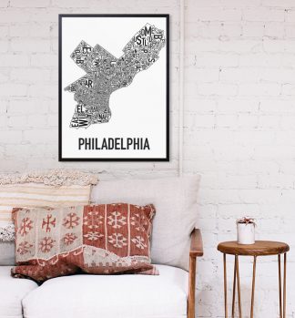 Philadelphia Typographic Neighborhood Map Artwork