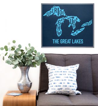 Great Lakes Type Map Poster