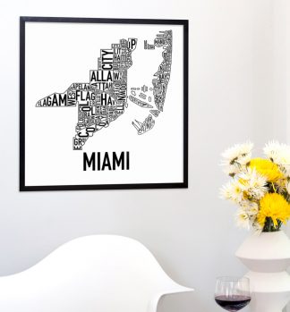 Miami Neighborhood Type Map Art