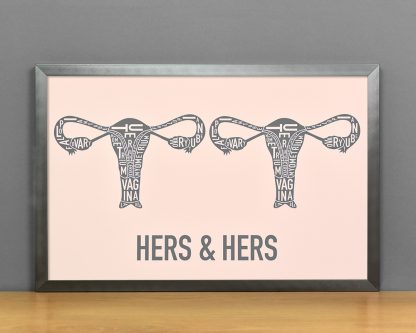 Hers & Hers Anatomy Diagram, Blush/Grey, in Steel Grey Frame