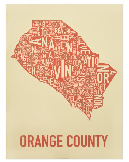 orange county california art tan print