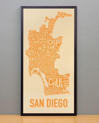 San Diego Neighborhood Map 13" x 26" Seventy and Sunny Screenprint - Image 4