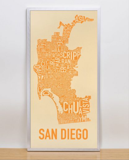 San Diego Neighborhood Map 13" x 26" Seventy and Sunny Screenprint - Image 6