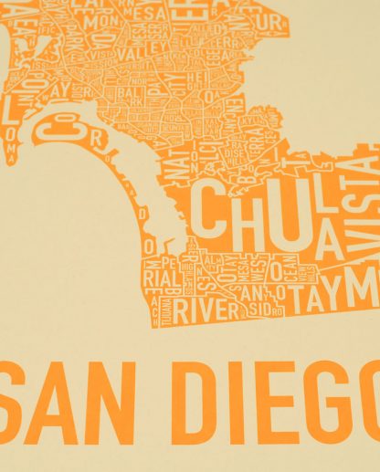 San Diego Neighborhood Map 13" x 26" Seventy and Sunny Screenprint - Image 2
