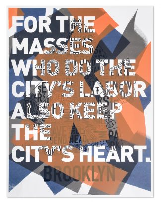 Brooklyn Neighborhood Map 10th Anniversary Print, Collaboration with Dan Elliot