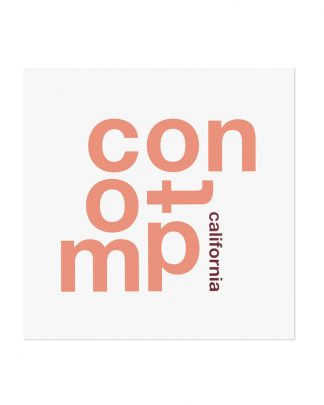 Compton Fun With Type Mini Print, 8" x 8", White & Coral