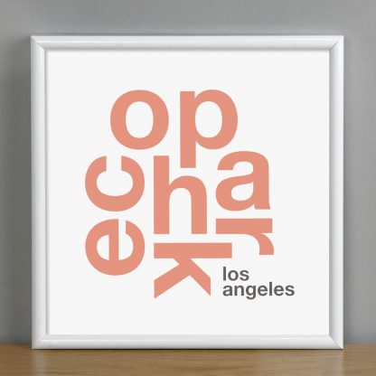Framed Echo Park Fun With Type Mini Print, 8" x 8", White & Coral in White Metal Frame