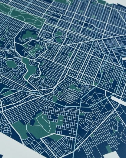 San Francisco Street Map, 12.5" x 12.5", Aqua/Teal/Green