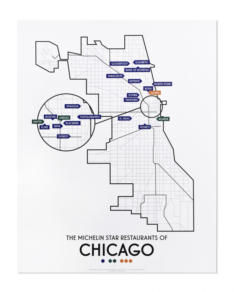 Chicago 2019 Michelin Star Restaurants Map 11