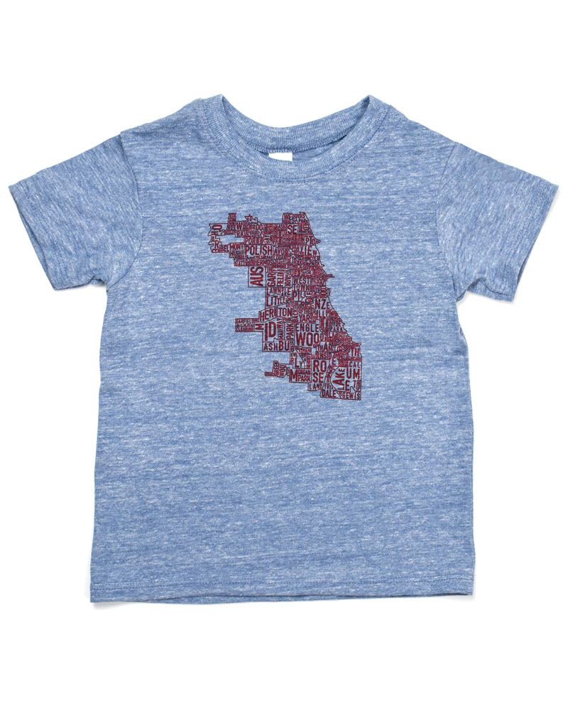 Chicago Neighborhoods Map Kid's T-Shirt