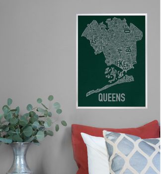 Queens Type Neighborhood Map Poster