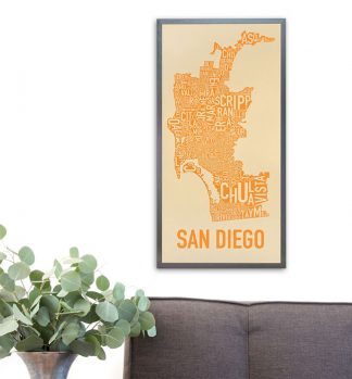 San Diego Neighborhood Map Artwork