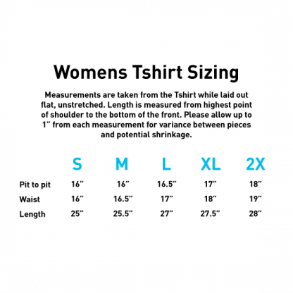 Women's T-Shirt Size Chart